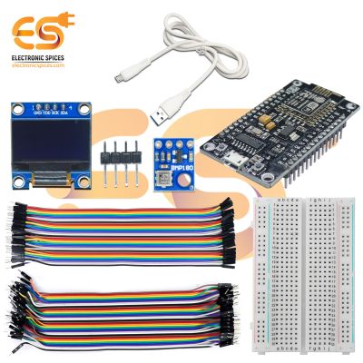 DIY Combo Kit ESP8266MOD with Breadboard | Jumper Wires | BMP180 Sensor | OLED Display | USB Cable (85 Items)